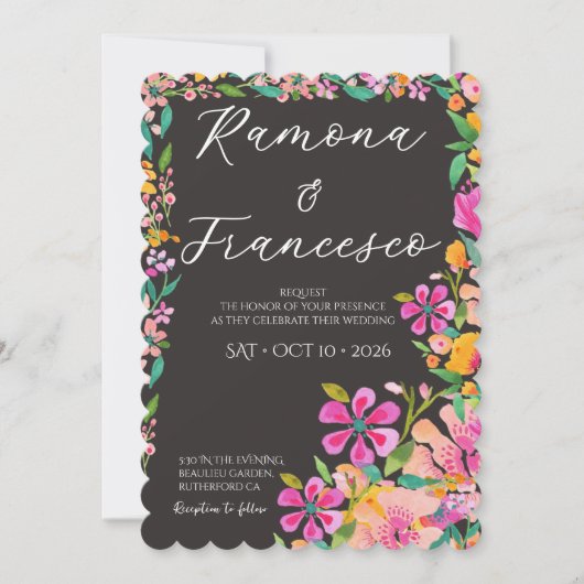 Faire Confiance à Vous Invitation de Mariage Flora (Devant)