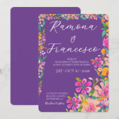 Faire Confiance à Vous Invitation de Mariage Flora (Devant / Derrière)