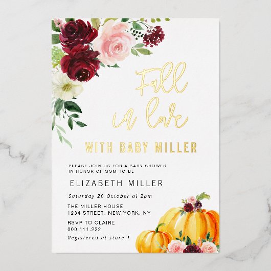 faire connaissance baby shower invitation en feuil (Recto)