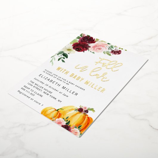 faire connaissance baby shower invitation en feuil (Rotation)