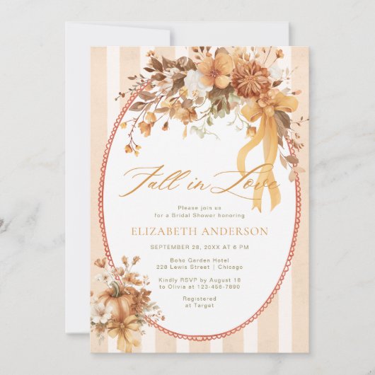 Faire Connaissance Floral Ruban Invitation de Mari (Devant)