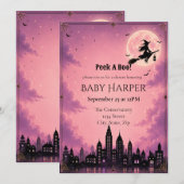 Faire Coucou Invitation pour Baby Shower Halloween (Devant / Derrière)