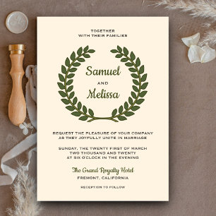 Faire couronne de feuilles de laurier Invitation d