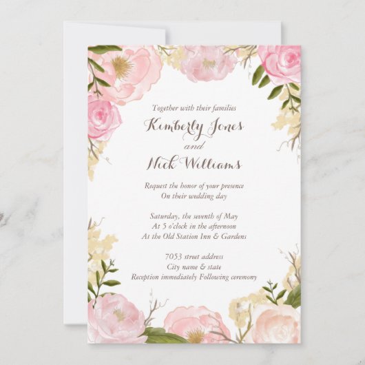 Faire couronne de rose florale Invitation de maria (Devant)