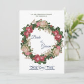 Faire couronne de roses Invitation de mariage (Debout devant)