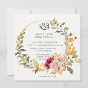 Faire Couronne Florale (or) Invitation Dorée