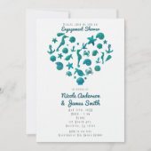 Faire de la plage Teal Aquarelle Invitations Moder (Devant)