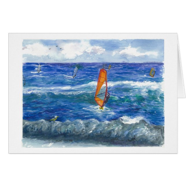 Faire de la planche à voile en Hawaï (Devant horizontal)