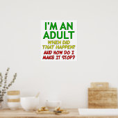 Faire de l'Adulte Stop Funny Poster (Cuisine)