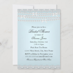 Faire dentelle et invitation de bains de mariage b