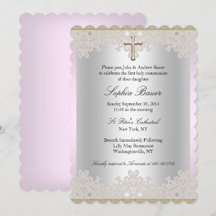 Faire dentelle et invitation de baptême/cathéchism