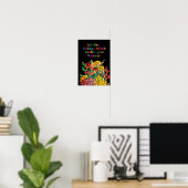 Faire des choses heureuses affiche des fleurs sauv (Bureau à domicile)