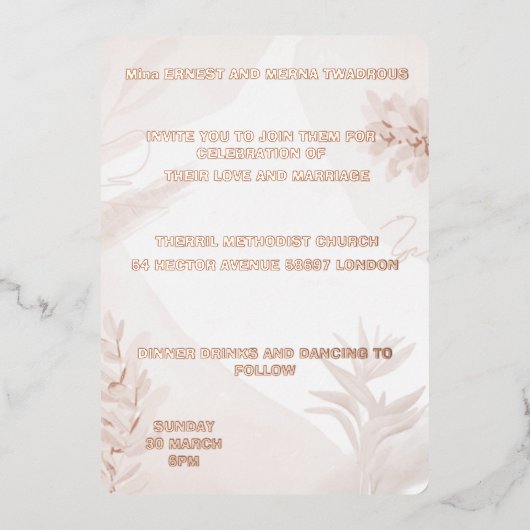 faire des invitations de mariage (Recto)