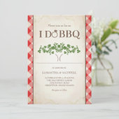Faire des invitations de mariage BBQ motif gingham (Debout devant)