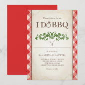 Faire des invitations de mariage BBQ motif gingham (Devant / Derrière)