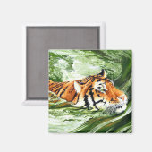 Faire des vagues - Aimant de nage Tiger (Recto/Verso)