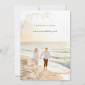 Faire dessin à l'or floral Save the Date (Dos)