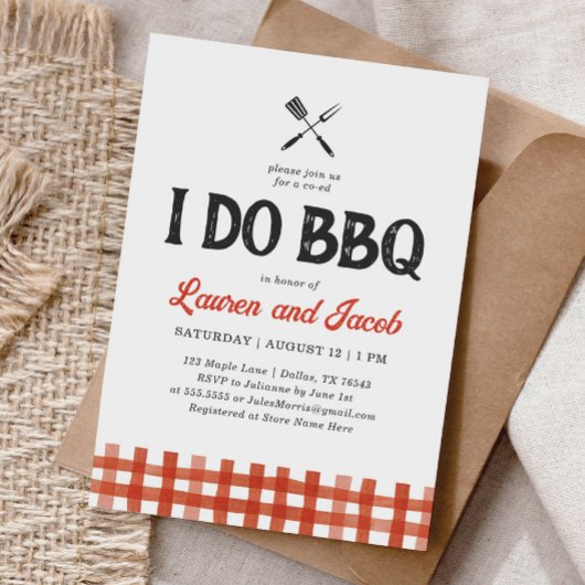 Faire du BBQ Invitation de Fête de Mariage de Coup