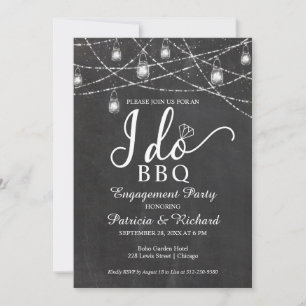 Faire du BBQ Rustique Invitation de fête de fiança