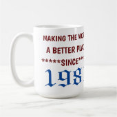 Faire du monde un meilleur endroit depuis 1981 Mug (Gauche)