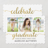 Faire écriture éditable invitation de graduation c (Devant / Derrière)