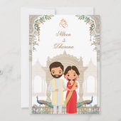 Faire Élégante Invitation de Mariage Indienne (Devant)