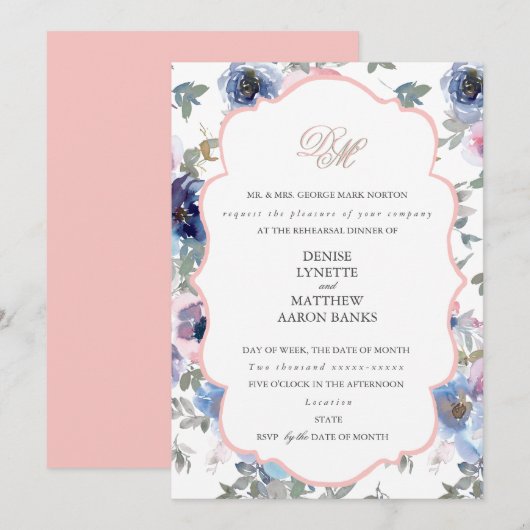 Faire ensemble de mariage rose Gossamer Invitation (Devant / Derrière)