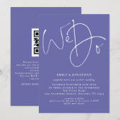 Faire-ensemble modèle Blue QR Invitation de mariag (Devant / Derrière)