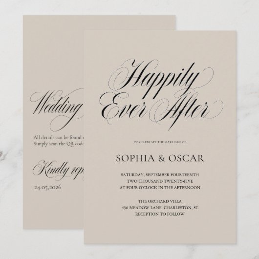 Faire Ensemble Pour Toujours Invitation De Mariage (Devant / Derrière)