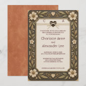 Faire Faire Cuir Mariage Occidental Invitation (Devant / Derrière)