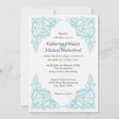Faire-Fleur Mariage Invitation Bleu) (Dos)