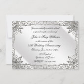 Faire Fleurir Argent Invitation 25e Anniversaire d (Dos)