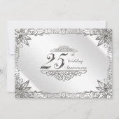 Faire Fleurir Argent Invitation pour les 25 Ans de (Devant)