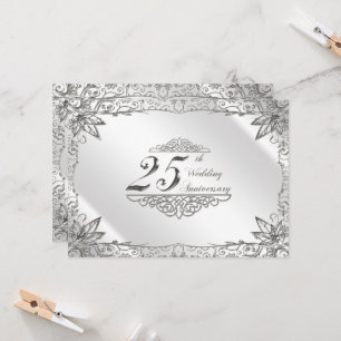 Faire Fleurir Argent Invitation pour les 25 Ans de