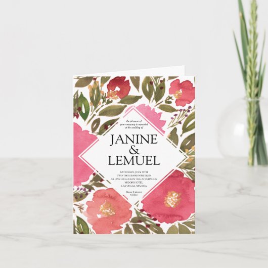Faire Fleurir les Fleurs Invitation de Mariage (Devant)