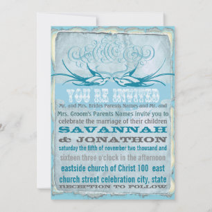 Faire Fleurir Plume Invitation de Mariage Oiseau d