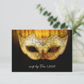 Faire Flourish Invitation de mariage Mascarade Or (Debout devant)