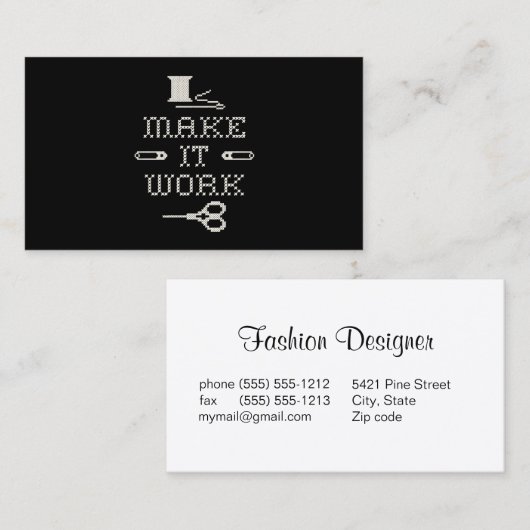 Faire fonctionner le Carte de visite de mode (Devant / Derrière)