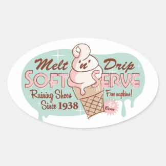 Faire fondre 'n' Stickers Ovale de crème glacée au