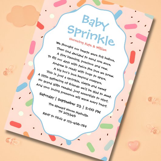 Faire formulation invitations de baby sprinkle gar