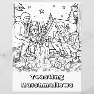 Faire griller des guimauves Page de coloriage