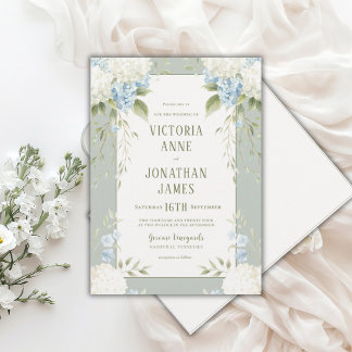 Faire hydrangeas blanches Invitation de mariage fl