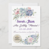 Faire imprimer une invitation de mariage florale l (Devant)