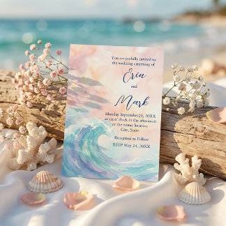 Faire Invitation à l'aquarelle pastel | Douce rose