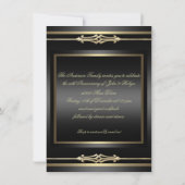 Faire invitation anniversaire de mariage or/noir (Dos)