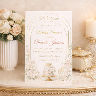 Faire invitation arc en or rose
