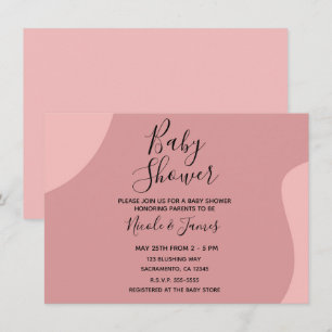 Faire Invitation Baby Shower Minimal Moderne Mauve