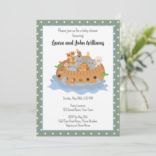 Faire invitation bébé Arche de Noé (Debout devant)