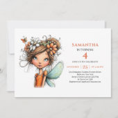 Faire invitation d'anniversaire de fille fée magni (Devant)