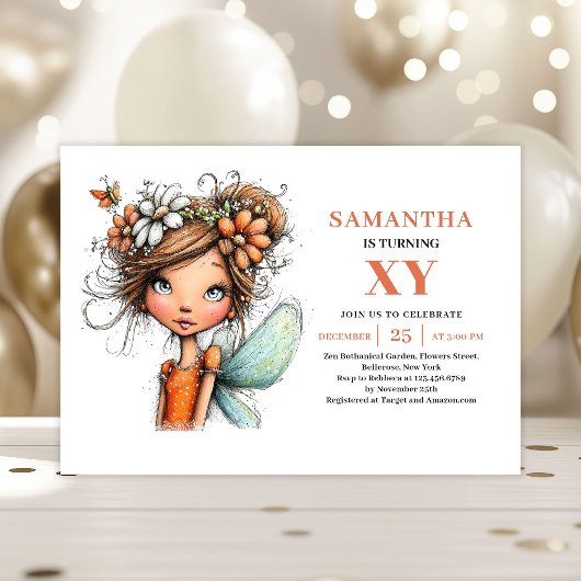 Faire invitation d'anniversaire de fille fée magni